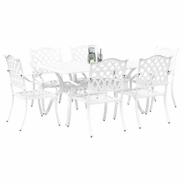 Set aus 4 Weiß Gussaluminium 6 Personen Dekorative Intarsien