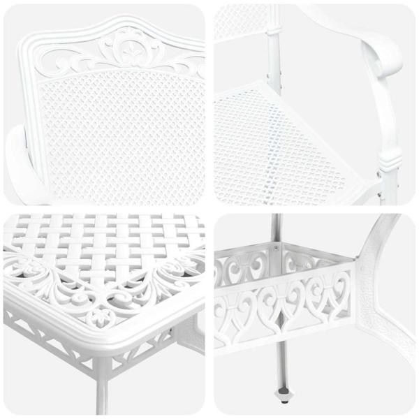   Set aus 3 Weiß Aluminium 150x90x72 cm Langlebig