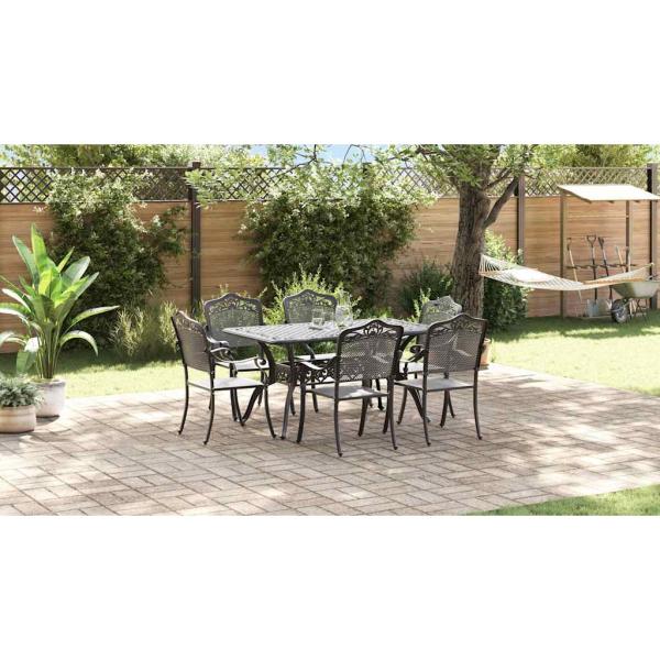 Set aus 4 Schwarz Gussaluminium 150x90x72 cm