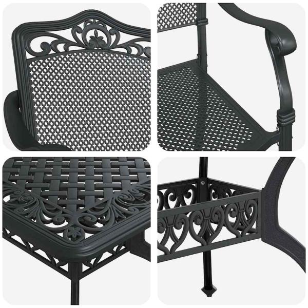 Set aus 4 Schwarz Gussaluminium 150x90x72 cm
