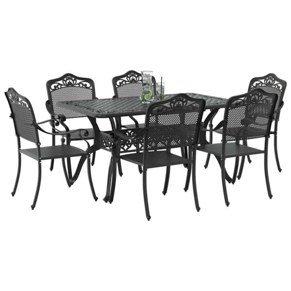 Set aus 4 Schwarz Gussaluminium 150x90x72 cm