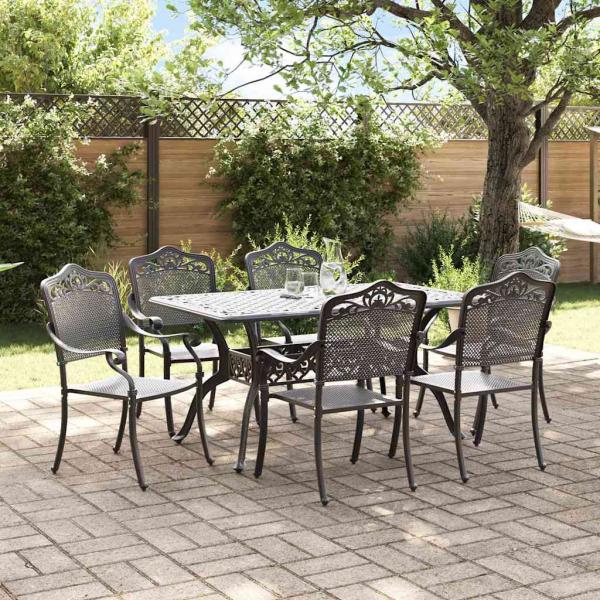 Set aus 4 Schwarz Gussaluminium 150x90x72 cm