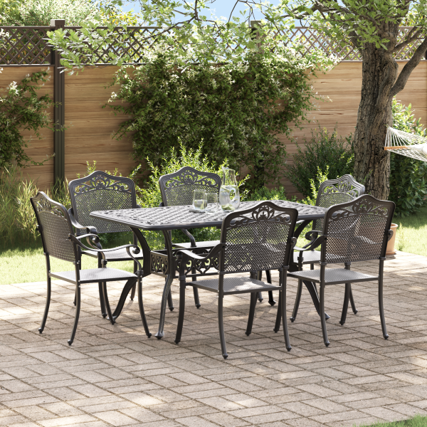Set aus 4 Schwarz Gussaluminium 150x90x72 cm