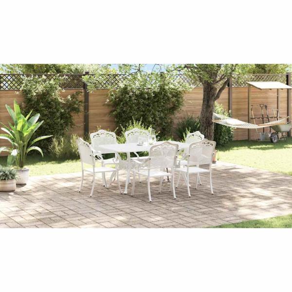 Set aus 4 Weiß Guss-Aluminium Groß Dekorative Intarsien