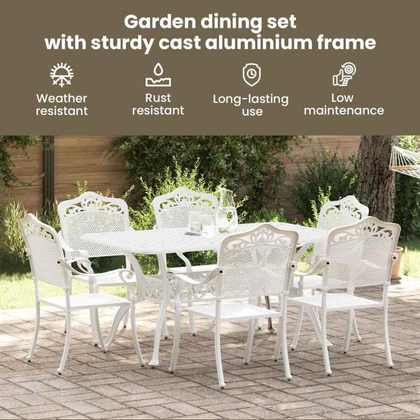 Set aus 4 Weiß Guss-Aluminium Groß Dekorative Intarsien