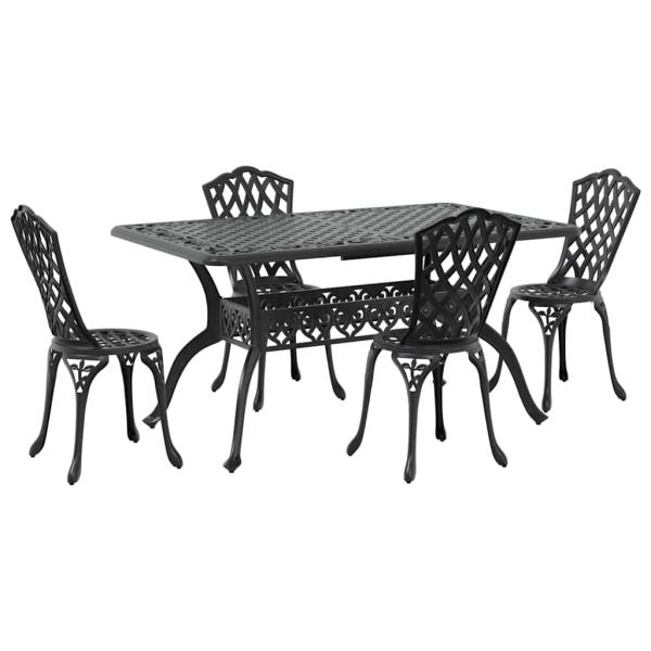 Set aus 3 Schwarz Gussaluminium Groß Dekorative Intarsien