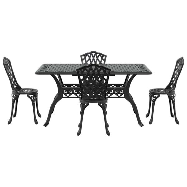 Set aus 3 Schwarz Gussaluminium Groß Dekorative Intarsien