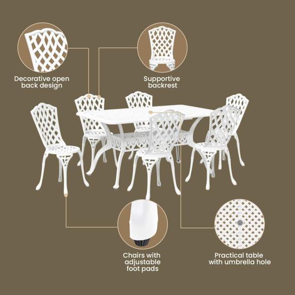 Set aus 4 Weiß Gusseisen 150 cm x 90 cm x 72 cm