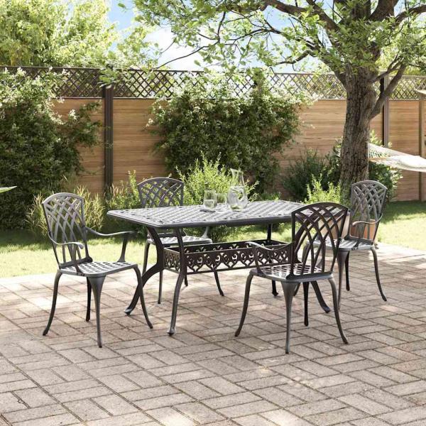 Set aus 3 Schwarz Gussaluminium 150x90x72 cm Langlebig