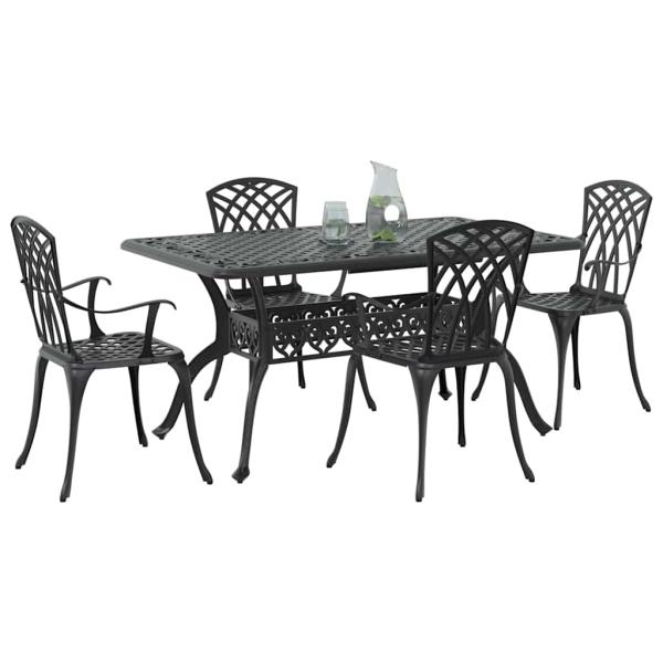Set aus 3 Schwarz Gussaluminium 150x90x72 cm Langlebig