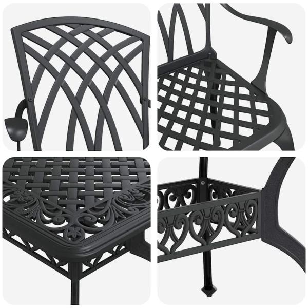 Set aus 3 Schwarz Gussaluminium 150x90x72 cm Langlebig