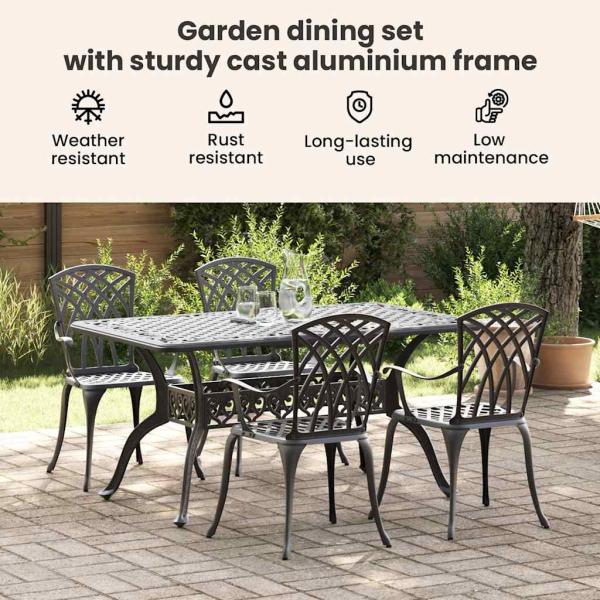 Set aus 3 Schwarz Gussaluminium 150x90x72 cm Langlebig