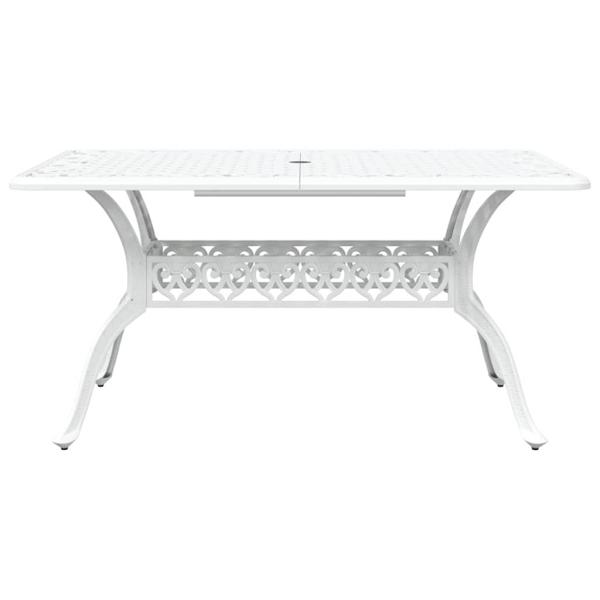 Set aus 3 Weiß Gussaluminium Groß Langlebig Gartentisch