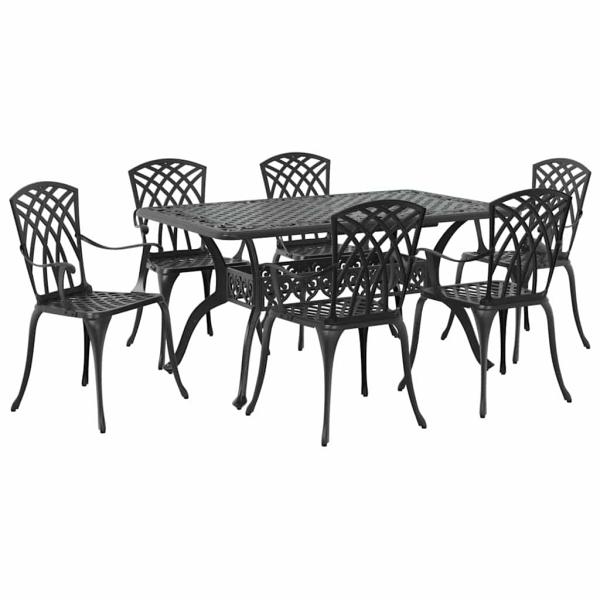 Set aus 4 Schwarz Gusseisen Groß Dekorative Intarsien