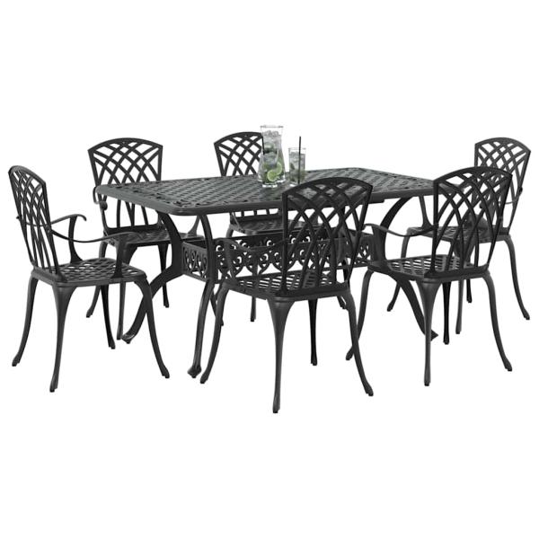 Set aus 4 Schwarz Gusseisen Groß Dekorative Intarsien