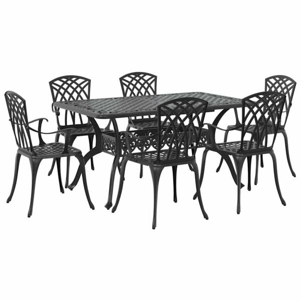 Set aus 4 Schwarz Gusseisen Groß Dekorative Intarsien