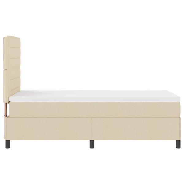 Bettgestell mit Matratze Beige Stoff 100 x 200 cm Bettmatratze