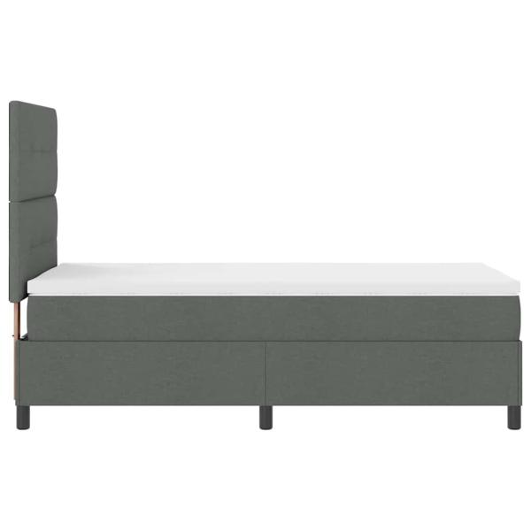 Bettgestell mit Matratze Dunkelgrau Stoff 90 x 200 cm