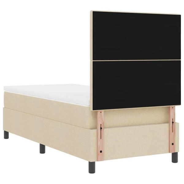 Bettgestell mit Matratze Beige Stoff 90 x 200 cm Boxspringbett