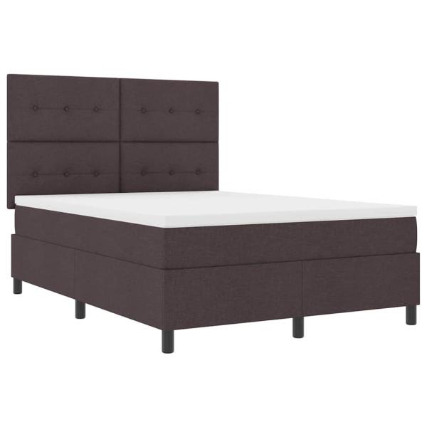 Boxspringbett mit Kopfteil Dunkelbraun 140 x 190 cm Stoff