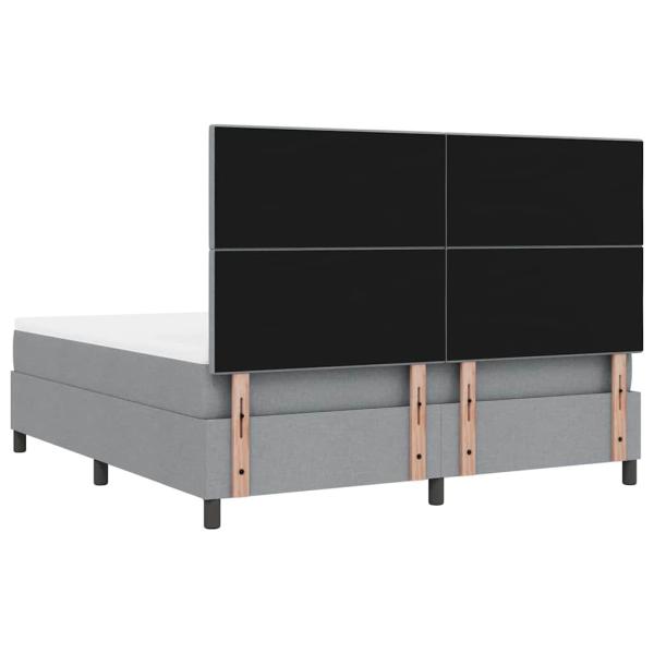 Bettgestell mit Matratze Hellgrau Stoff 180 x 200 cm