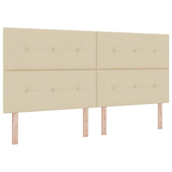 Boxspringbett mit Kopfteil Creme 200 x 200 cm Stoff