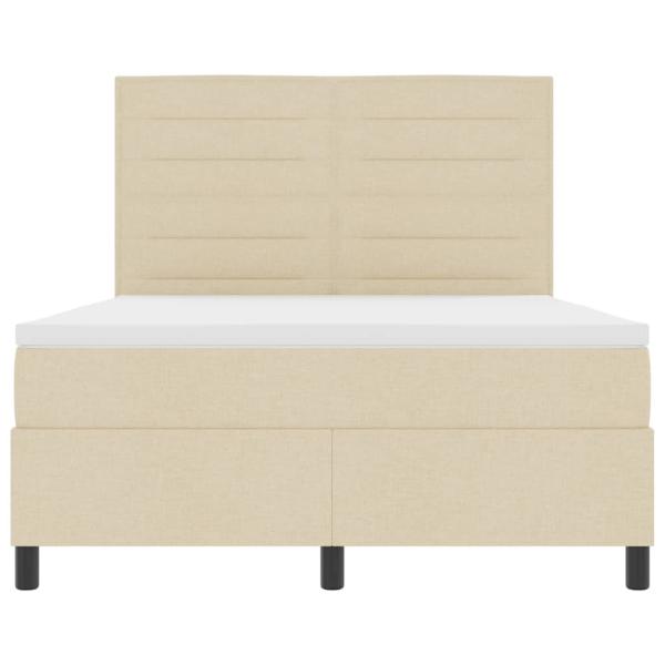 Bettgestell mit Matratze Beige Stoff 140 x 190 cm Bettmatratze