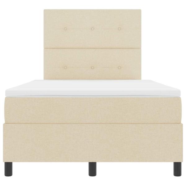 Bettgestell mit Matratze Beige Stoff 120 x 200 cm Bettmatratze