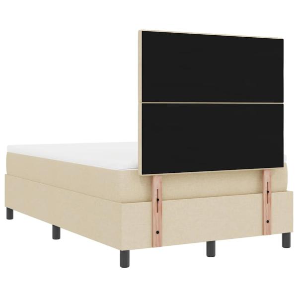 Bettgestell mit Matratze Beige Stoff 120 x 200 cm Bettmatratze