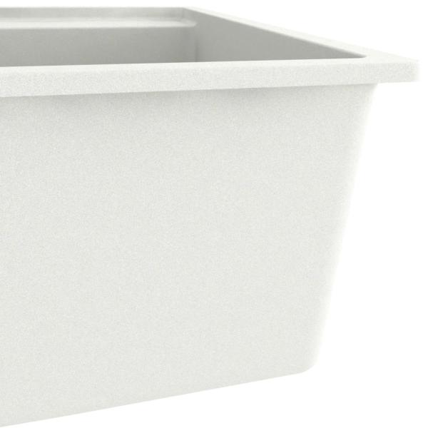 Küchenspüle mit Überlauf Weiß Granit