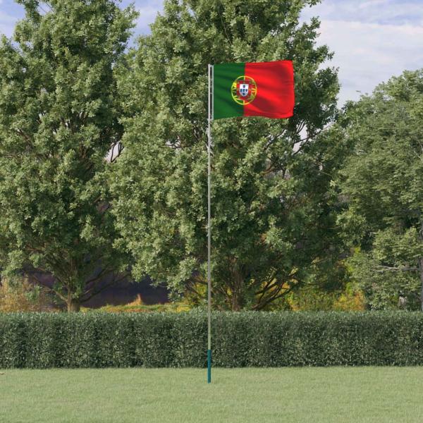 ARDEBO.de - Flagge Portugals mit Mast 5,55 m Aluminium