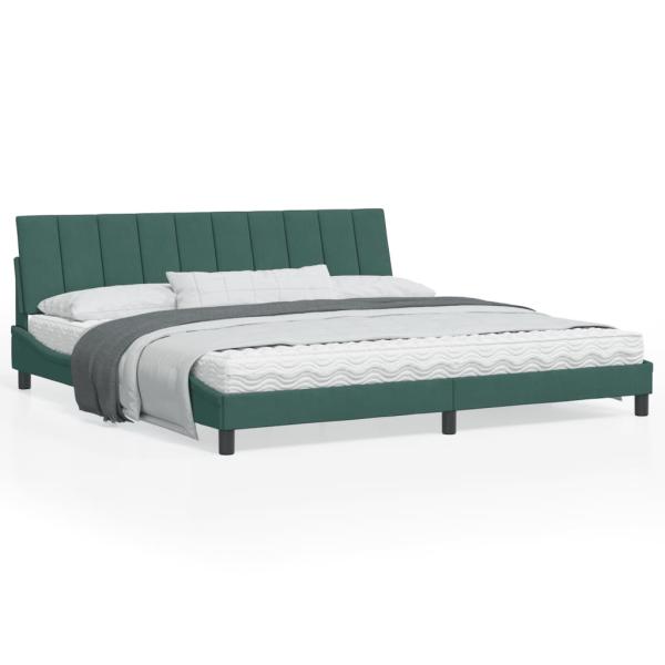 ARDEBO.de - Bettgestell ohne Matratze Dunkelgrün 200x200 cm Samt