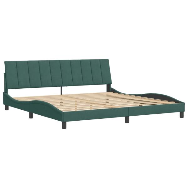 Bettgestell ohne Matratze Dunkelgrün 200x200 cm Samt