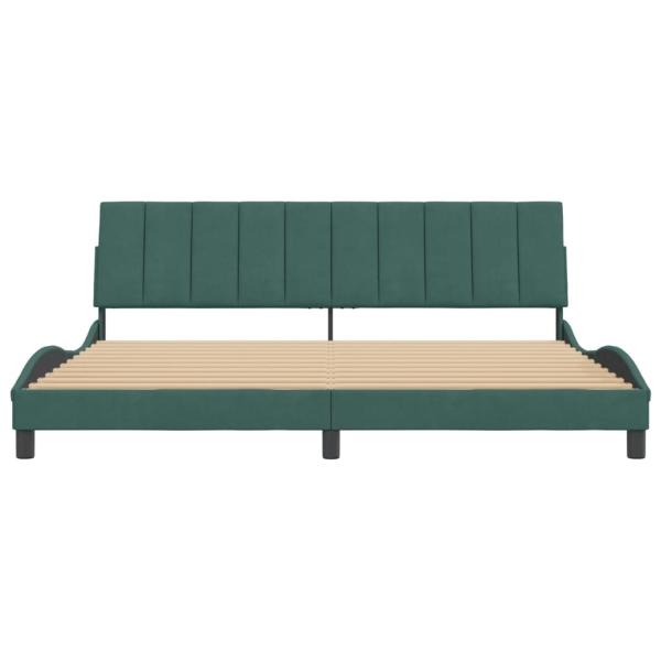 Bettgestell ohne Matratze Dunkelgrün 200x200 cm Samt