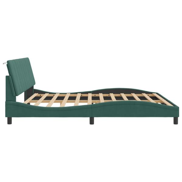 Bettgestell ohne Matratze Dunkelgrün 200x200 cm Samt