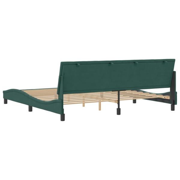 Bettgestell ohne Matratze Dunkelgrün 200x200 cm Samt