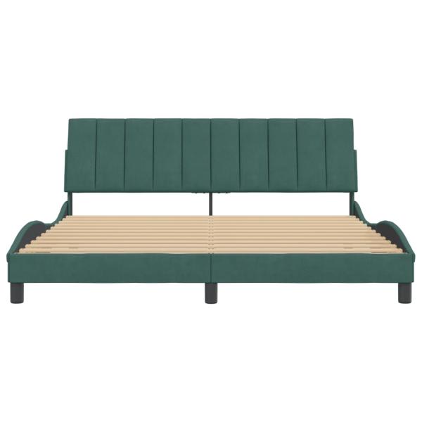 Bettgestell ohne Matratze Dunkelgrün 180x200 cm Samt