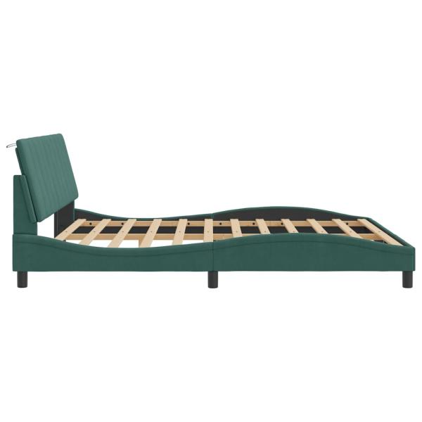 Bettgestell ohne Matratze Dunkelgrün 180x200 cm Samt