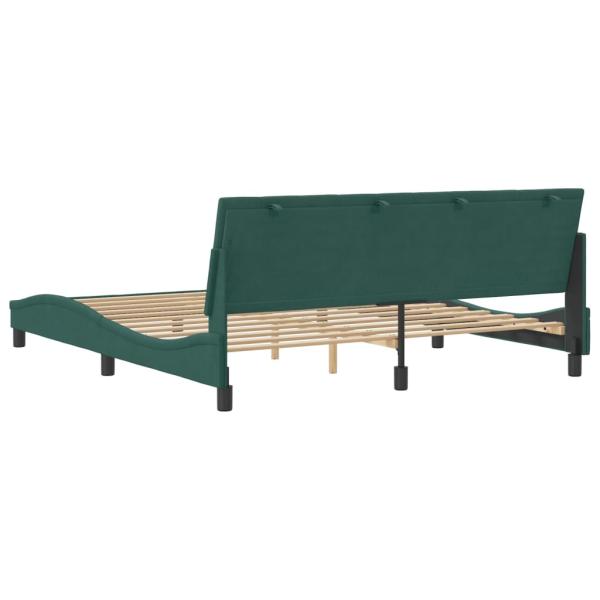 Bettgestell ohne Matratze Dunkelgrün 180x200 cm Samt