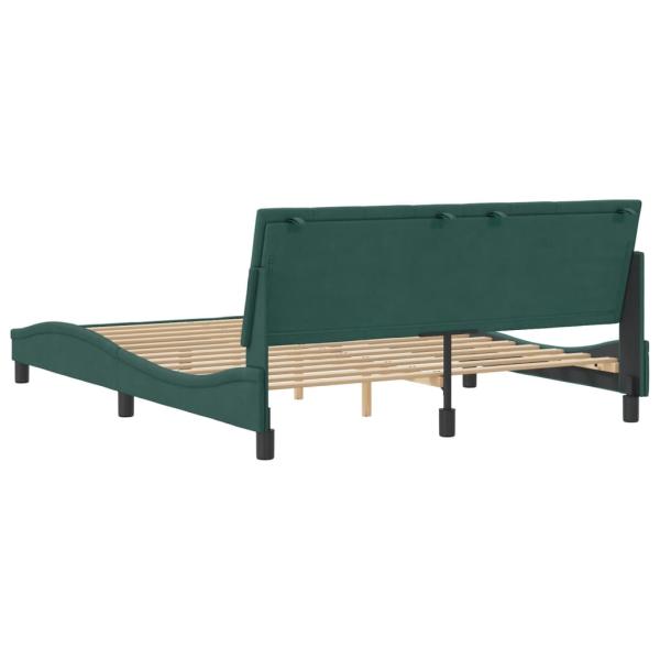 Bettgestell ohne Matratze Dunkelgrün 160x200 cm Samt