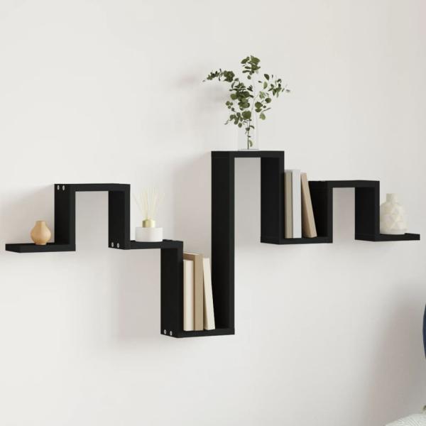 ARDEBO.de - Wandregal Schwarz 104,5x10x43 cm Holzwerkstoff