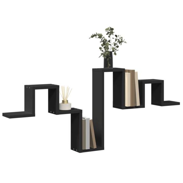 Wandregal Schwarz 104,5x10x43 cm Holzwerkstoff