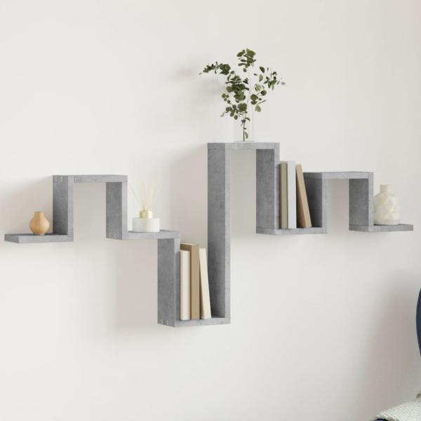 ARDEBO.de - Wandregal Betongrau 104,5x10x43 cm Holzwerkstoff