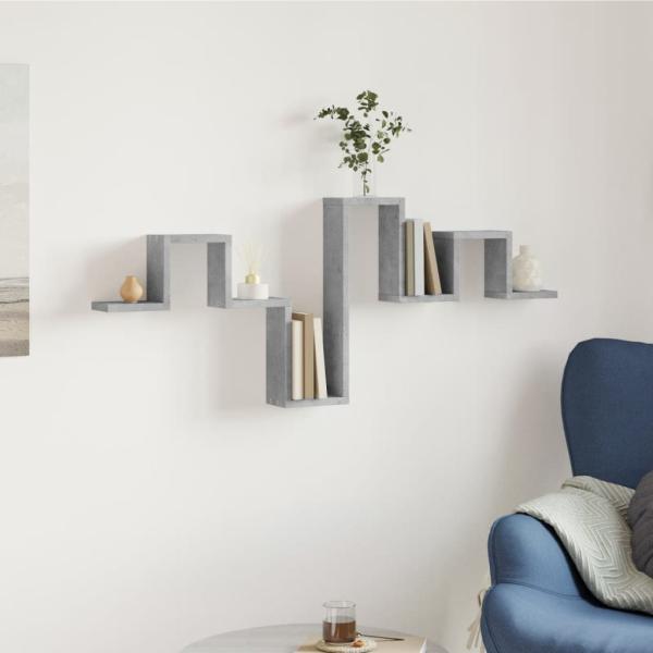 Wandregal Betongrau 104,5x10x43 cm Holzwerkstoff
