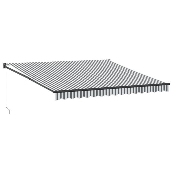 Markise Einziehbar Anthrazit und Weiß 4x3 m Stoff und Aluminium