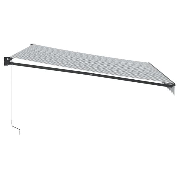 Markise Einziehbar Anthrazit und Weiß 4x3 m Stoff und Aluminium