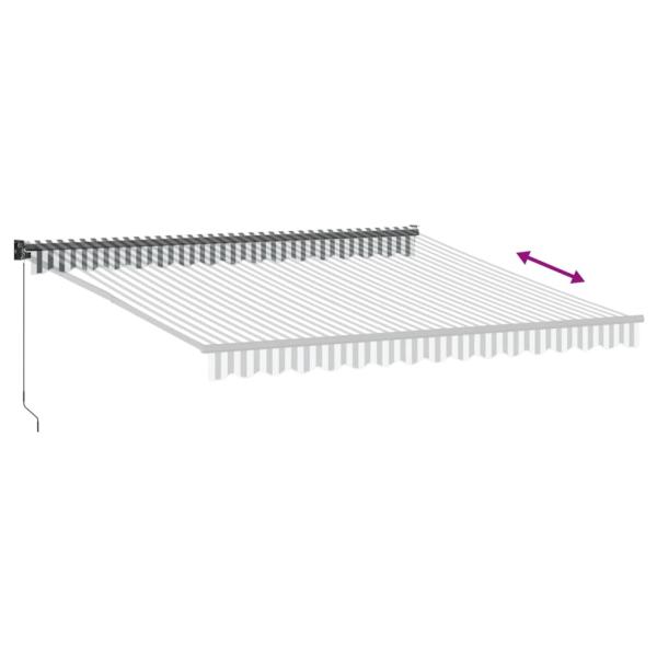 Markise Einziehbar Anthrazit und Weiß 4x3 m Stoff und Aluminium