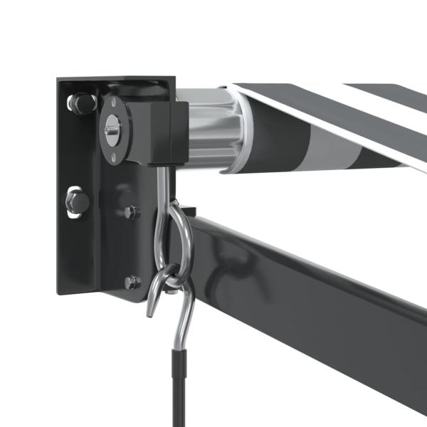 Markise Einziehbar Anthrazit und Weiß 4x3 m Stoff und Aluminium