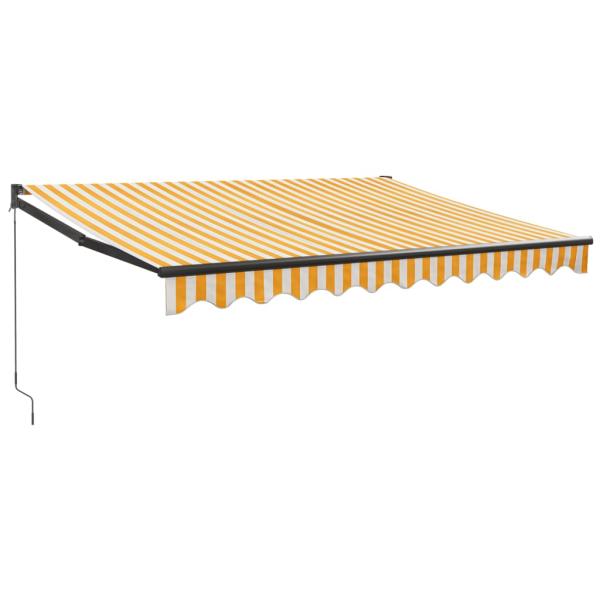 Markise Einziehbar Gelb und Weiß 3,5x2,5 m Stoff und Aluminium