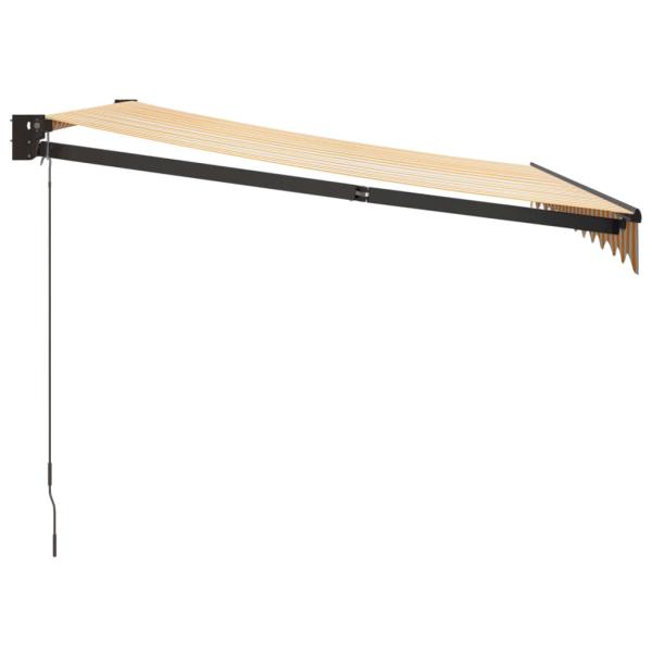 Markise Einziehbar Gelb und Weiß 3,5x2,5 m Stoff und Aluminium